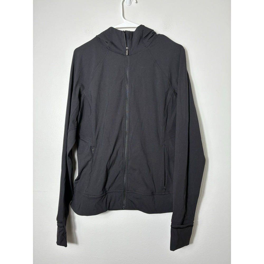 Lululemon Dash Into Dusk Full Zip Jacket Women's Sz 10 Black Athletic Hooded